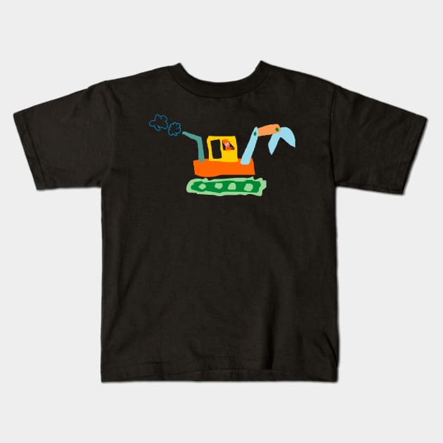 toddler draw excavator Kids T-Shirt by osvaldoport76